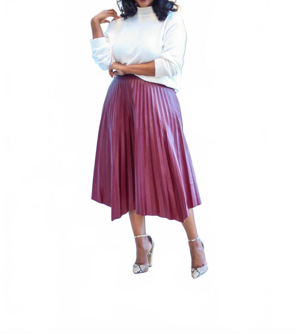NEW ELLISON abby pleated skirt in merlot